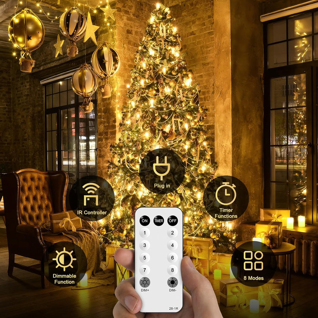 168FT 600 LED String Lights for outside Clear Wire, Warm White Christmas Lights Outdoor Waterproof, Tree Lights Outdoor Plug in for Patio Wedding Party Holiday Christmas Bedroom Pergola Decor